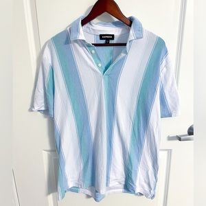 Men’s Express striped polo short sleeve shirt